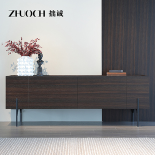 意式极简高款高柜电视柜简u约现代小户型卧室收纳储物柜客厅装饰