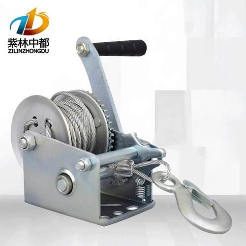 手摇绞盘厂家600磅2500磅自锁式手摇绞盘 手动钢丝绳葫芦