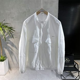 轻薄立领上衣男士 夹克外套 2024春秋潮流青年纯色百搭薄款 透气短款