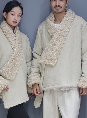 2021新款冬季藏式棉衣加厚藏服藏装男情侣装藏族衣服女黑色系腰带