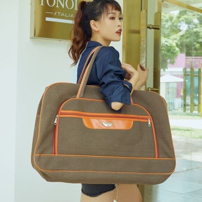 旅行箱上放的包短途外出加厚行李袋帆布包大容量女超大号结实旅行