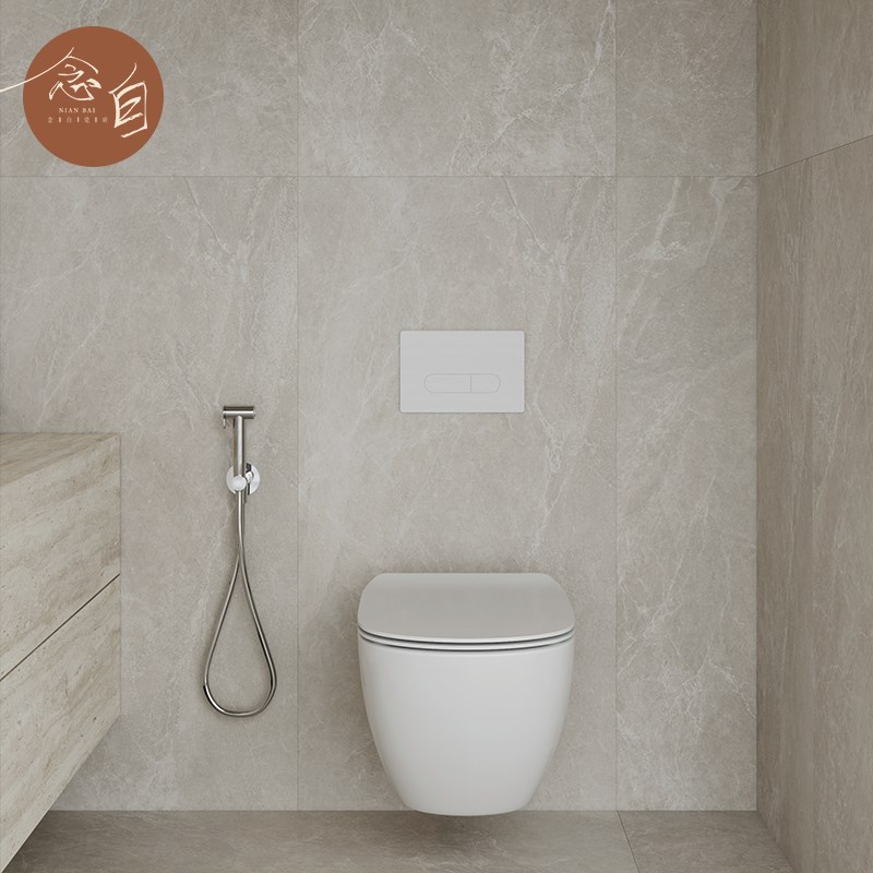 岩石质感侘寂水泥砖法式复古奶灰色客F厅地砖卫生间墙砖餐厅防滑