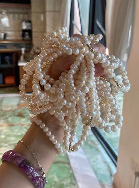 天然淡水珍珠手链简约t款轻奢手串手链时尚通勤百搭个性风潮