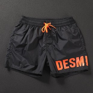 宽松透气速干显瘦可下水海边冲浪沙滩裤 健身运动短裤 男字母薄款