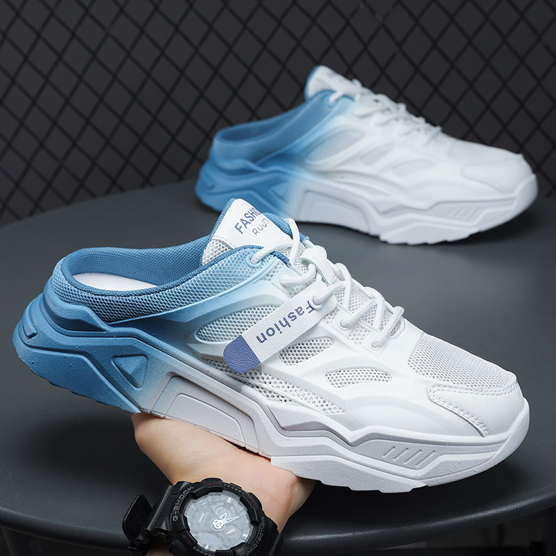 包头拖鞋男款夏季外穿半拖网面透气防臭洞洞鞋懒人休闲无后跟凉鞋,流行男鞋,包头拖,淘宝优惠券,粉丝福利购,淘宝优惠卷