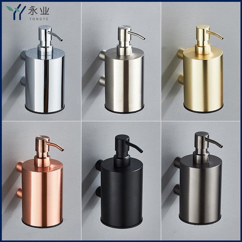 304不锈钢皂液器家用酒店免打孔给皂器浴室轻奢壁挂式按压皂液瓶