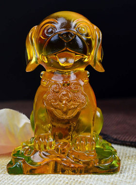 琉璃十二生肖鼠牛虎兔龙蛇马羊猴鸡狗猪J动物工艺品摆件生日礼物