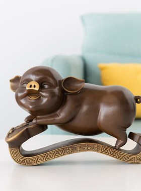 迁乔新居电视机柜子装饰品中国风艺术高端寓意好的客厅艺术铜摆件