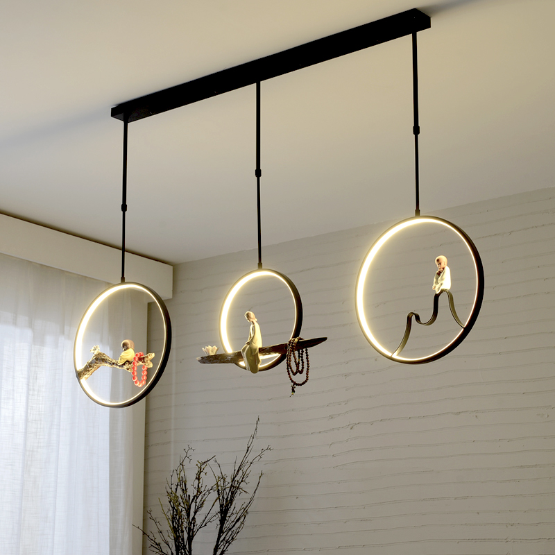 新中式禅意茶室玄关床头书房创意个性艺术灯中国风餐厅吧台小吊灯