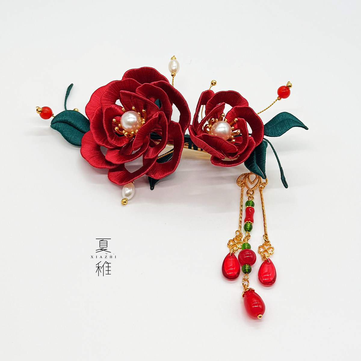 非遗手工缠花发簪婚嫁头饰