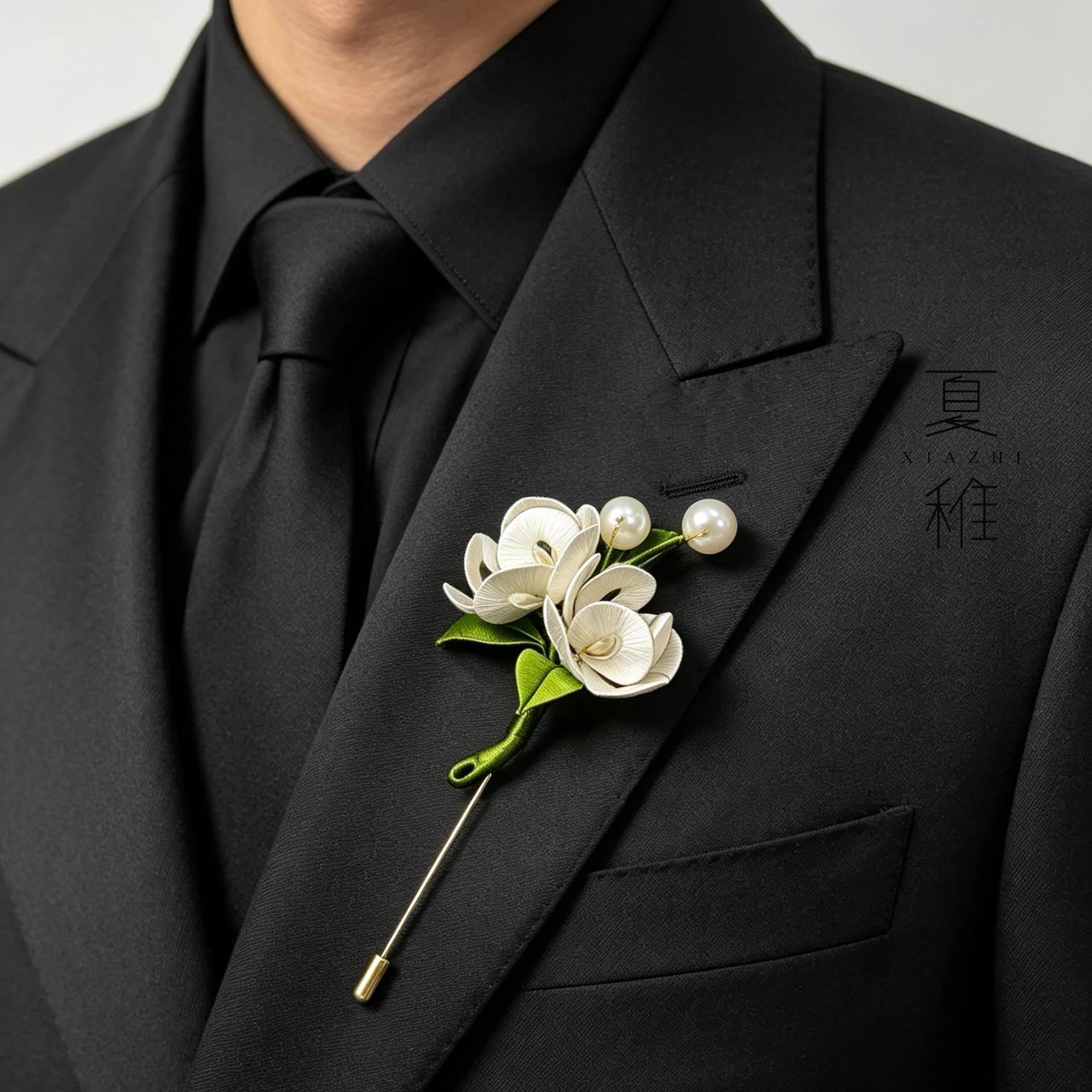 茉莉花缠花胸针原创手工汉服配饰西服男女日常优雅百搭旗袍送礼