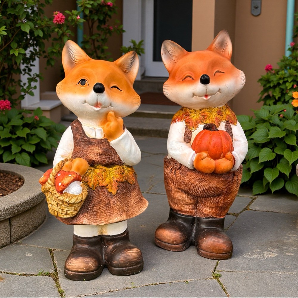 创意户外花园庭院可爱狐狸提篮落地装饰品摆件幼儿园雕塑小品,家居饰品,户外/庭院摆件,淘宝优惠券,粉丝福利购,淘宝优惠卷