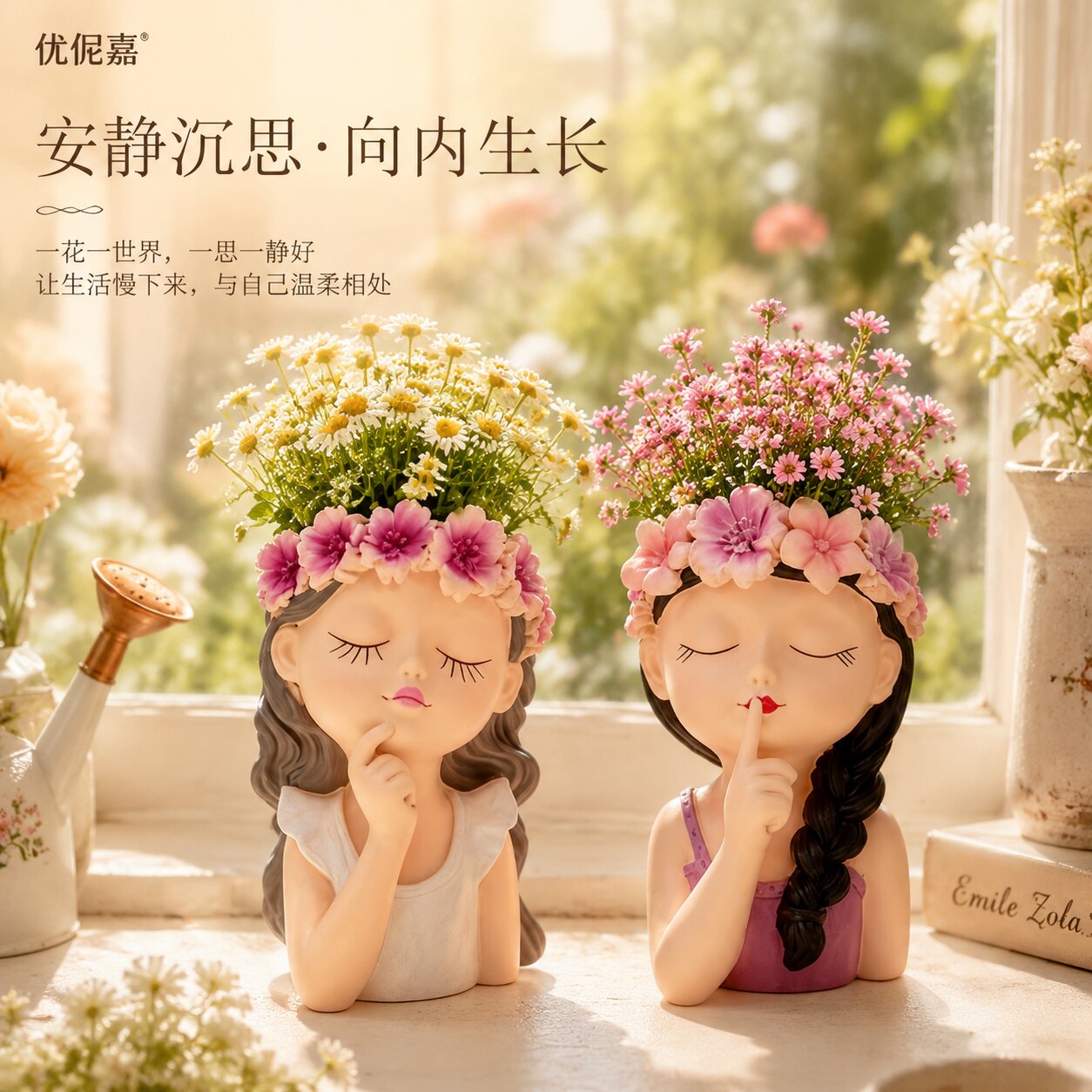 户外庭院法式浪漫仙女花盆摆件
