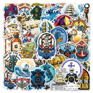 100张航海时代酷炫潮流个性涂鸦贴纸手机壳冰箱桌面贴纸免裁剪