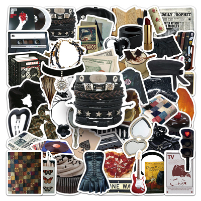100张Downtown Girl个性ins风趣味潮流贴纸冰箱桌面水杯diy贴纸