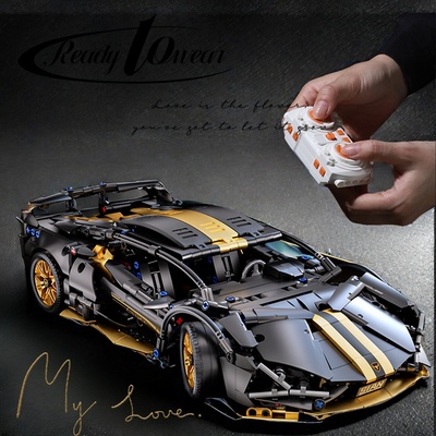 兰博基尼V12黑金牛遥控超跑成人高难度拼装玩具2026新款积木
