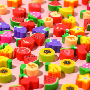 卡通橡皮擦太空水果数字小学生奖品多款识图pvc迷你可爱橡皮T