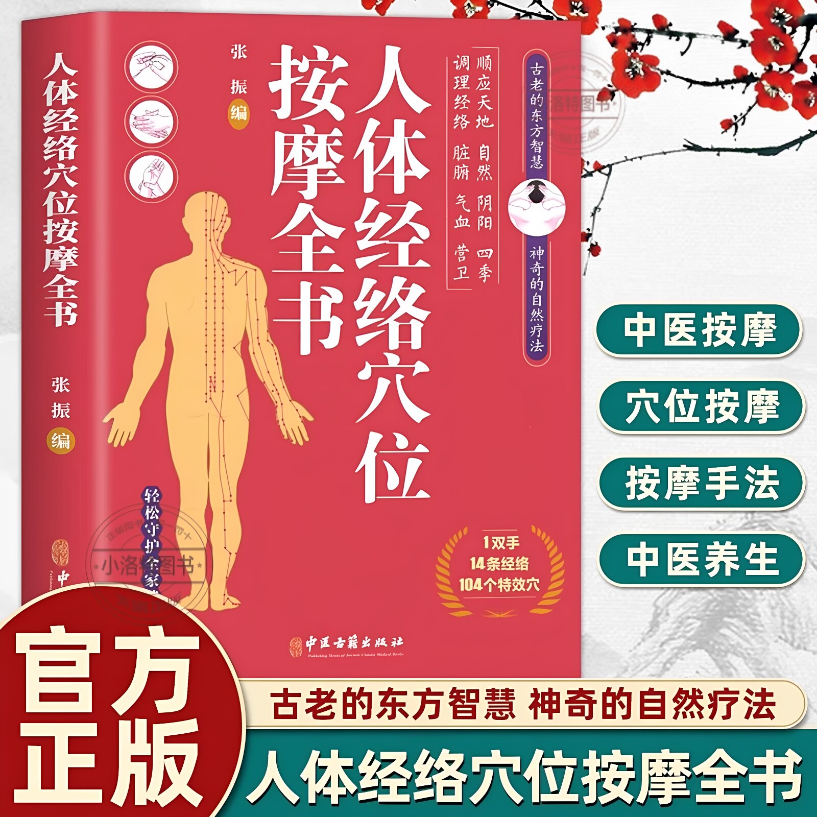 官方正版 人体经络穴位按摩全书 张振 编 多种常见病对症穴位中医按摩疗法 日常养生按摩保健原理基本手法工具 中医古籍出版社