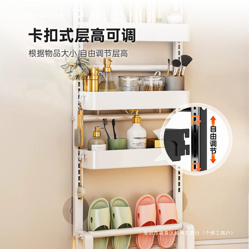 打孔卫生间落地置物架收纳架入户浴室门后多层免厨房储物包邮