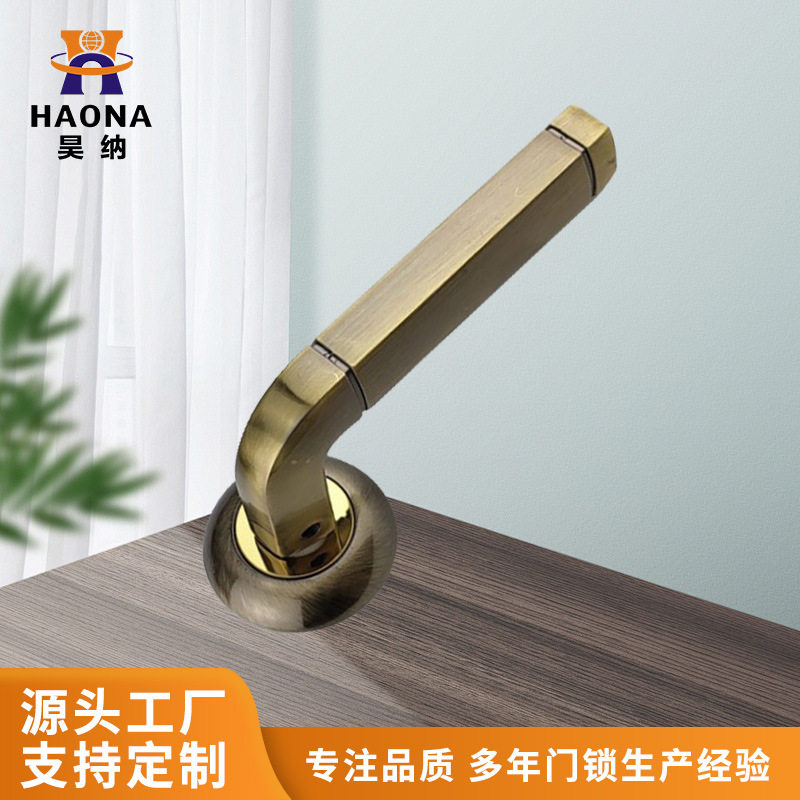 源头工厂青古铜复古简约卫生间房门锁室内分体执手锁门把手轻奢