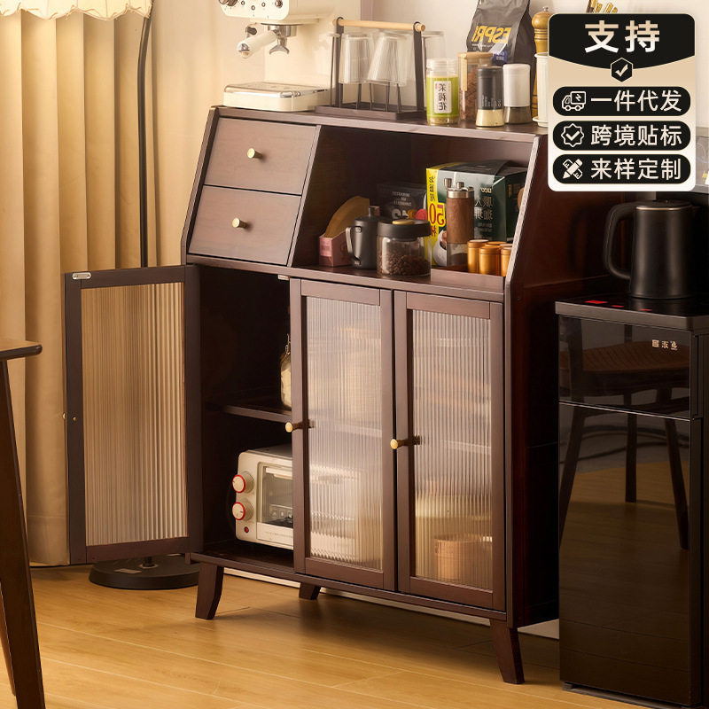 实木餐边柜一体靠墙客厅置物柜餐厅收纳柜茶水柜厨房橱柜储物柜