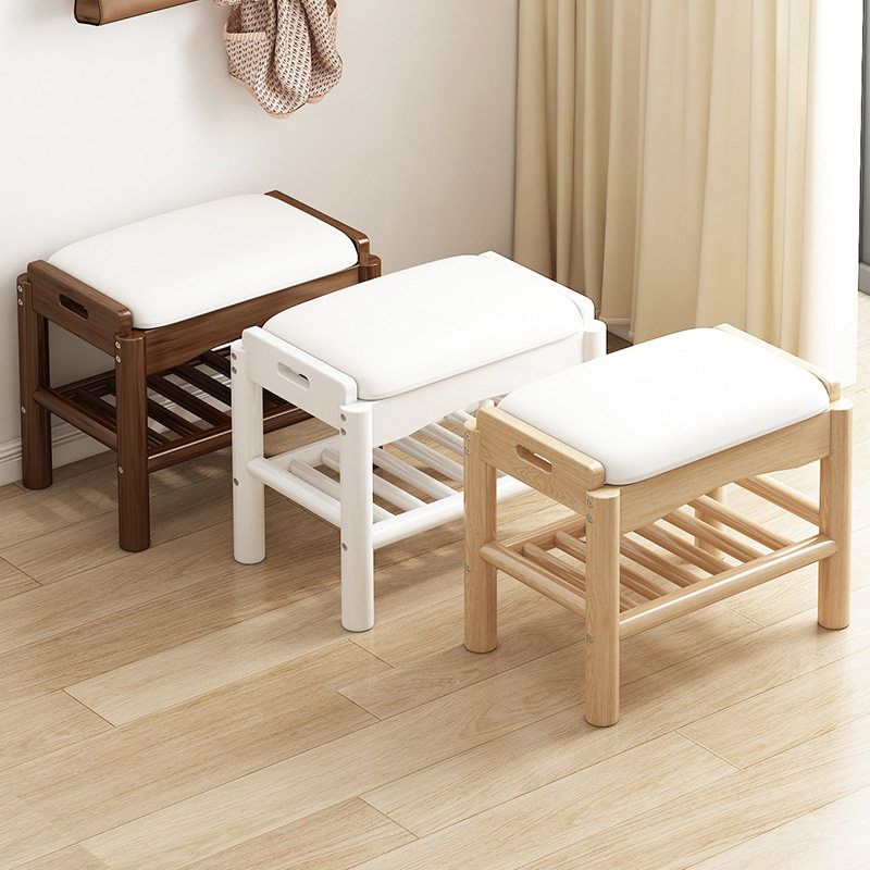 换鞋凳门口家用入门鞋柜坐凳一体实木长条凳穿鞋凳鞋架出租房用图片
