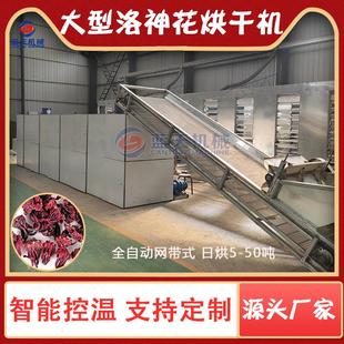 网带式洛神花烘干机 玫瑰茄洛神果烧生物颗粒干燥机 洛神葵风干机