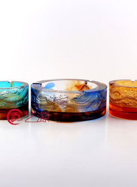 琉璃摆件创意家j居饰品送长辈客户亲人朋友的生日礼物祥龙圆龙烟