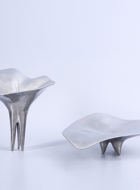 现代简约新中式陶瓷高脚果盘x摆件样板间客厅茶几玄关插花器装饰