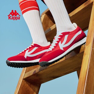 Kappa女鞋红色德训鞋女款2025新款秋季复古板鞋小白鞋运动鞋子女