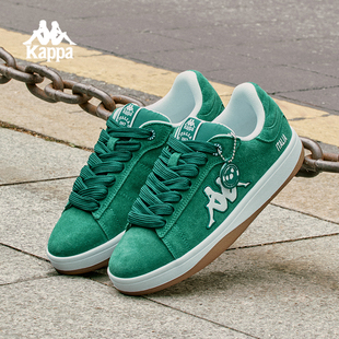 Kappa女鞋板鞋2025新款秋季复古厚底小白鞋百搭休闲绿色运动鞋女