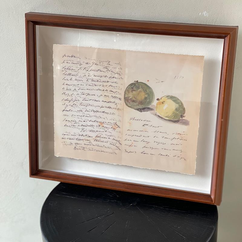 【马奈的信】印象派悬浮装裱高级复古装饰画中古客餐厅咖啡厅挂画图片