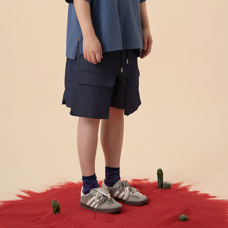 HalfwayHouse2025年夏季新款松紧腰撞色抽绳短裤质感时尚五分裤男,男装,短裤,淘宝优惠券,粉丝福利购,淘宝优惠卷