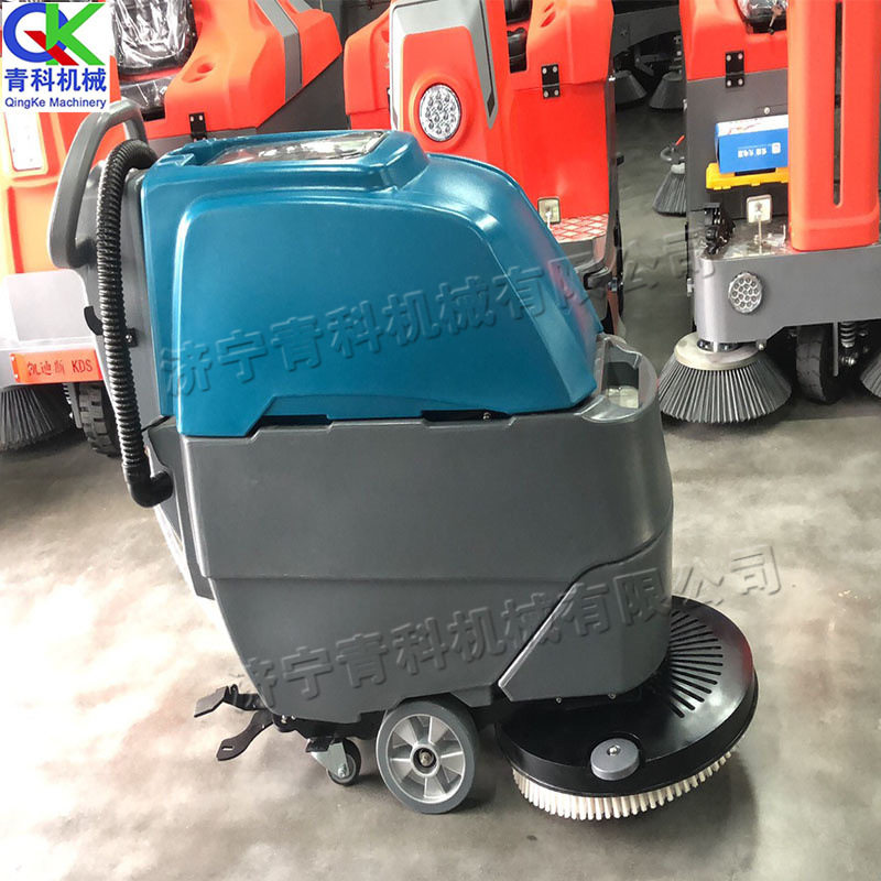 手推式电动洗地机 车间工业地坪清扫机 小型半自动刷盘式扫地机