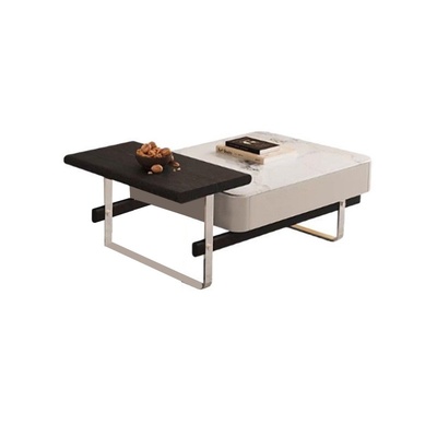 茶几客厅家用现代简约小户型意式轻奢微晶石岩板实木高端新款茶桌