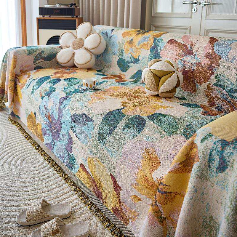 复古美式沙发盖布防滑四季通用轻奢高级感2026新款沙发套罩巾全盖