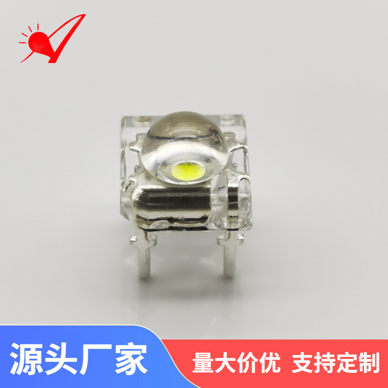 F5食人鱼灯珠直插5mm四脚食人鱼白光暖白3vled发光二极管灯珠现货