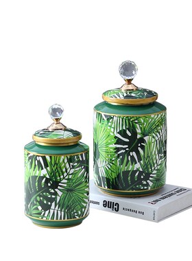 北欧家居陶瓷罐子储n物罐客厅电视柜玄关摆件软装装饰品陶瓷工艺