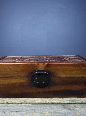 老物件古董花梨j原木料老木雕老木器文玩收纳盒摆件低价古玩旧藏