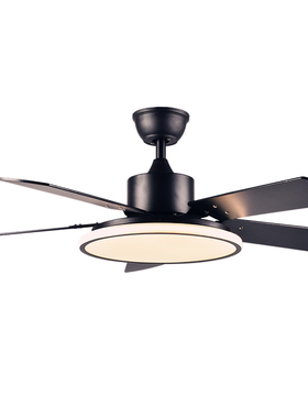 北欧黑白色吸顶吊扇灯56客厅餐厅低楼层超薄简约36寸Y电风扇灯一