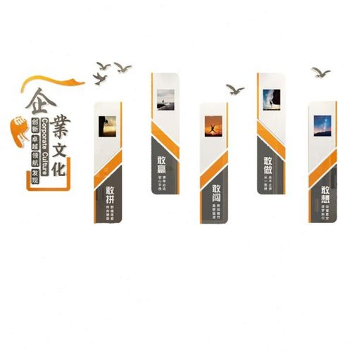 楼梯扶手办公司室进门形象背景墙B面装饰企业文化氛围布置会议贴