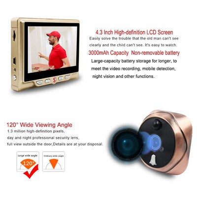 Saful Digital Peephole Video Camera Door Bell ViUdeo eye wit