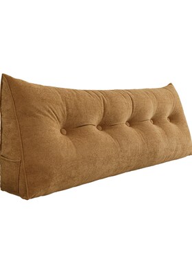 M.life 高级感奶茶色床头y靠垫沙发长条靠枕云朵绒软包三角大靠背