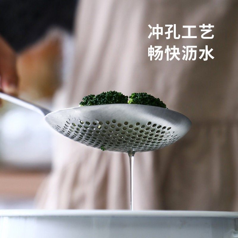 霜山304不锈钢大漏勺家用y焯水笊篱过滤网一体成型滤油勺火锅,厨房/烹饪用具,漏勺/滤网勺,淘宝优惠券,粉丝福利购,淘宝优惠卷