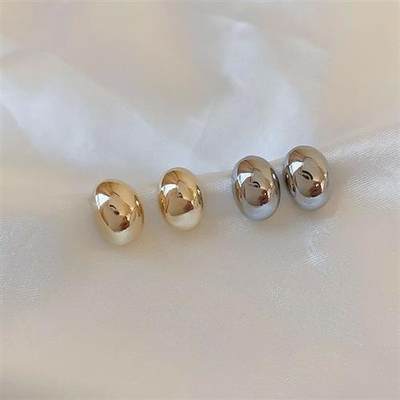 Simple Pea Shaped Copper Alloy Gold Color Drop Earrings For