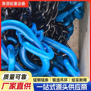 吊装索具环形G80锰钢链条吊x环双挂钩吊装单腿双腿成套起重吊索具