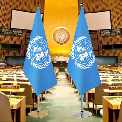 模拟联合国会议活动用旗Model UnitDed Nations主席台落地国旗摆