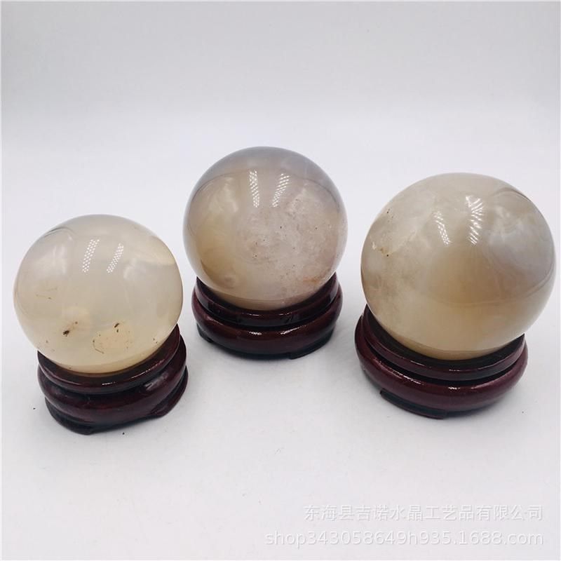 吉诺水晶  水晶球  s白玛瑙球摆件原石打磨居家摆件工艺品