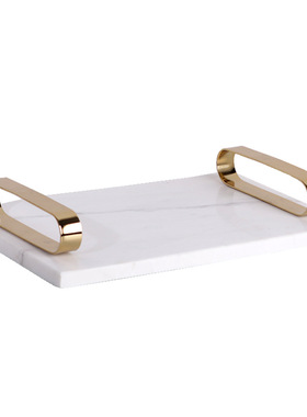 高端精致托盘高级感茶几桌面摆件轻奢样板间软装客厅大.理石收纳