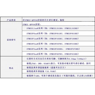 烧写j器 编程座 下载器 测试座 QFP64 烧录器 STM32